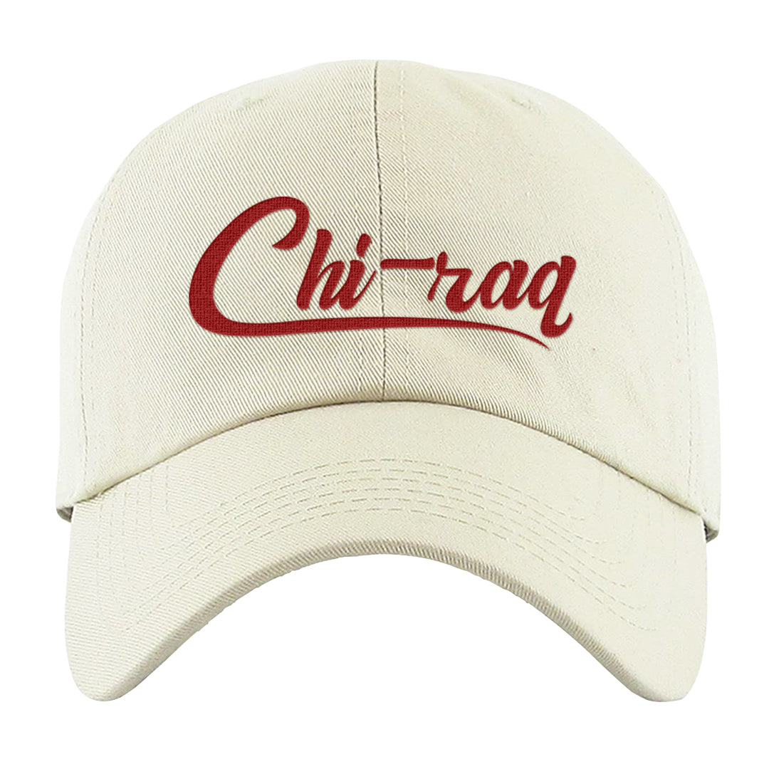 Red Cement 4s Dad Hat | Chiraq, White