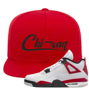 Red Cement 4s Snapback Hat | Chiraq, Red