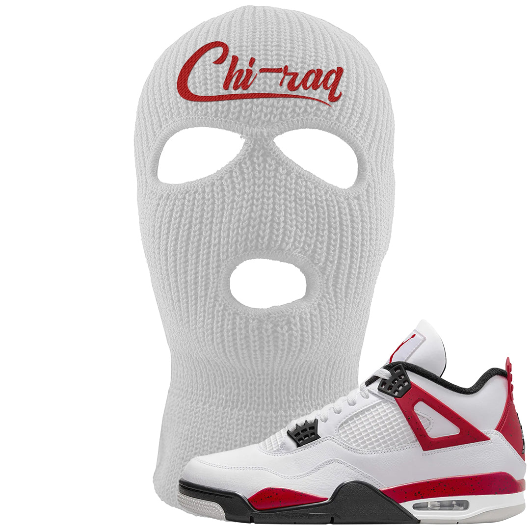 Red Cement 4s Ski Mask | Chiraq, White