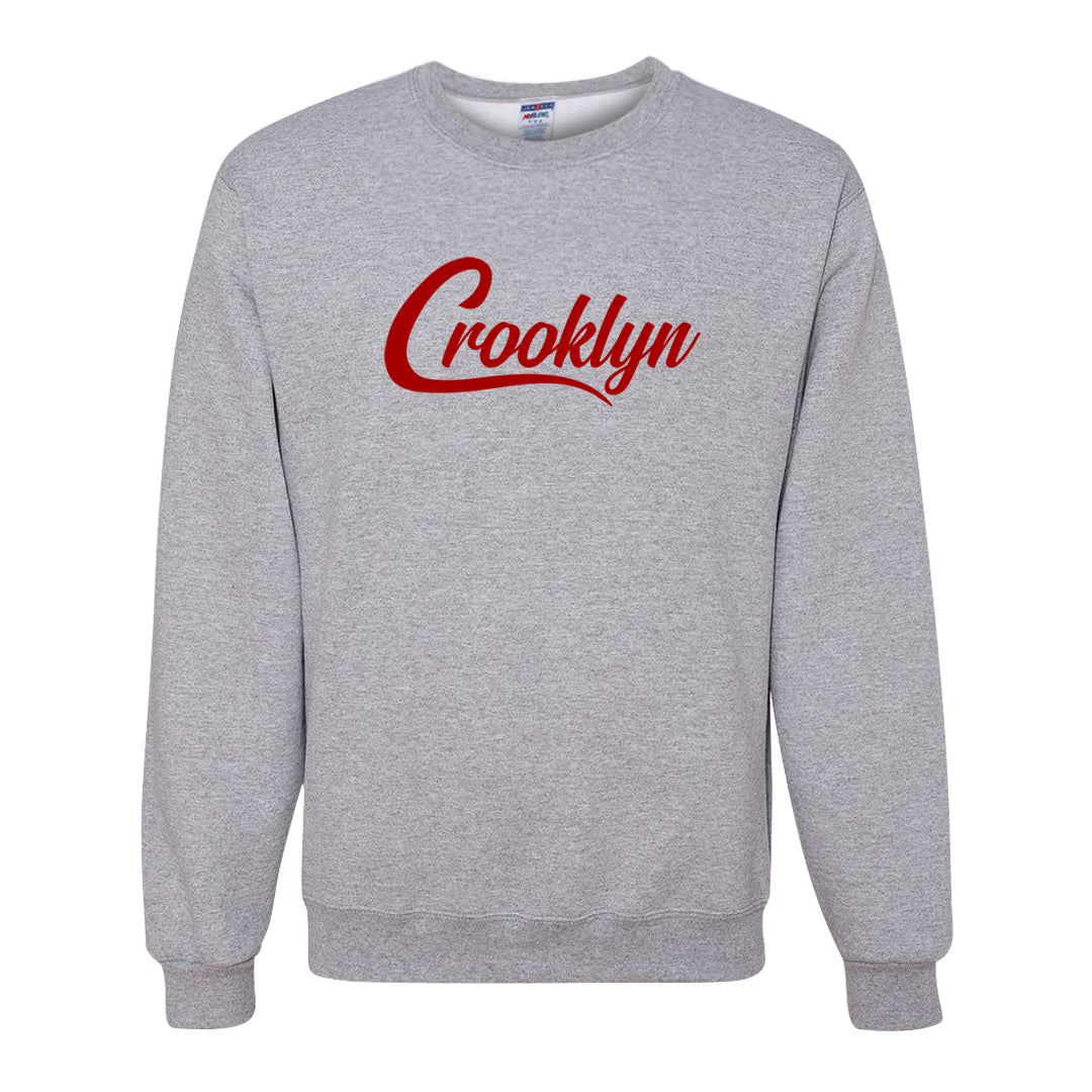 Red Cement 4s Crewneck Sweatshirt | Crooklyn, Ash