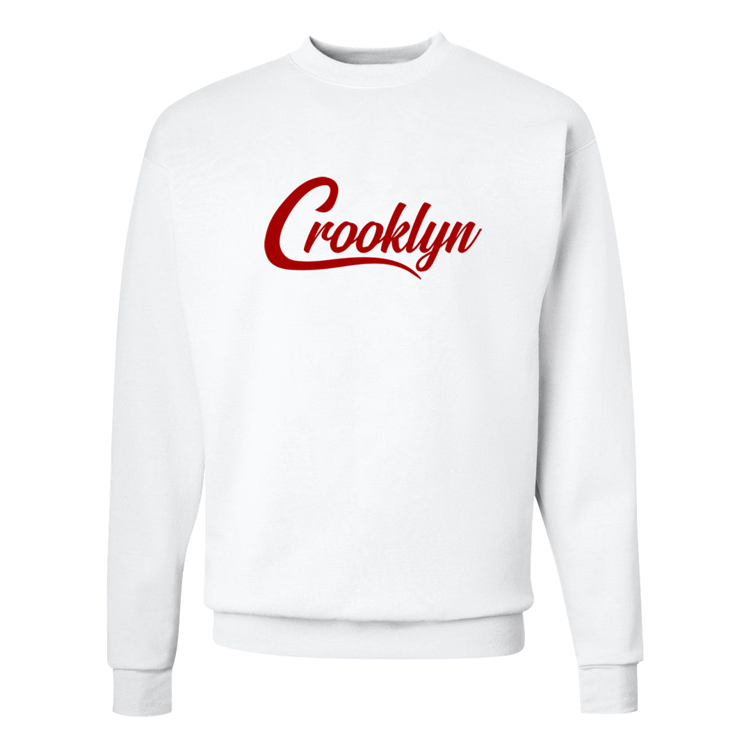 Red Cement 4s Crewneck Sweatshirt | Crooklyn, White