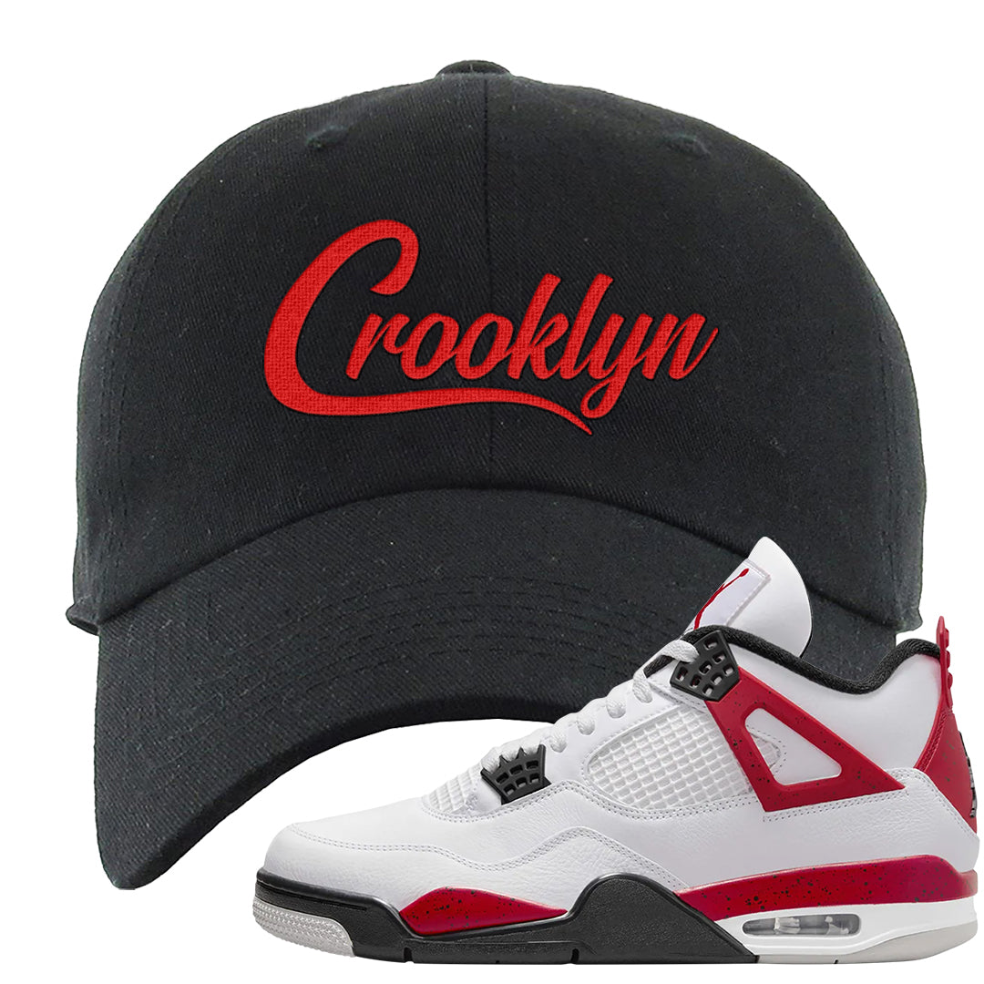 Red Cement 4s Dad Hat | Crooklyn, Black