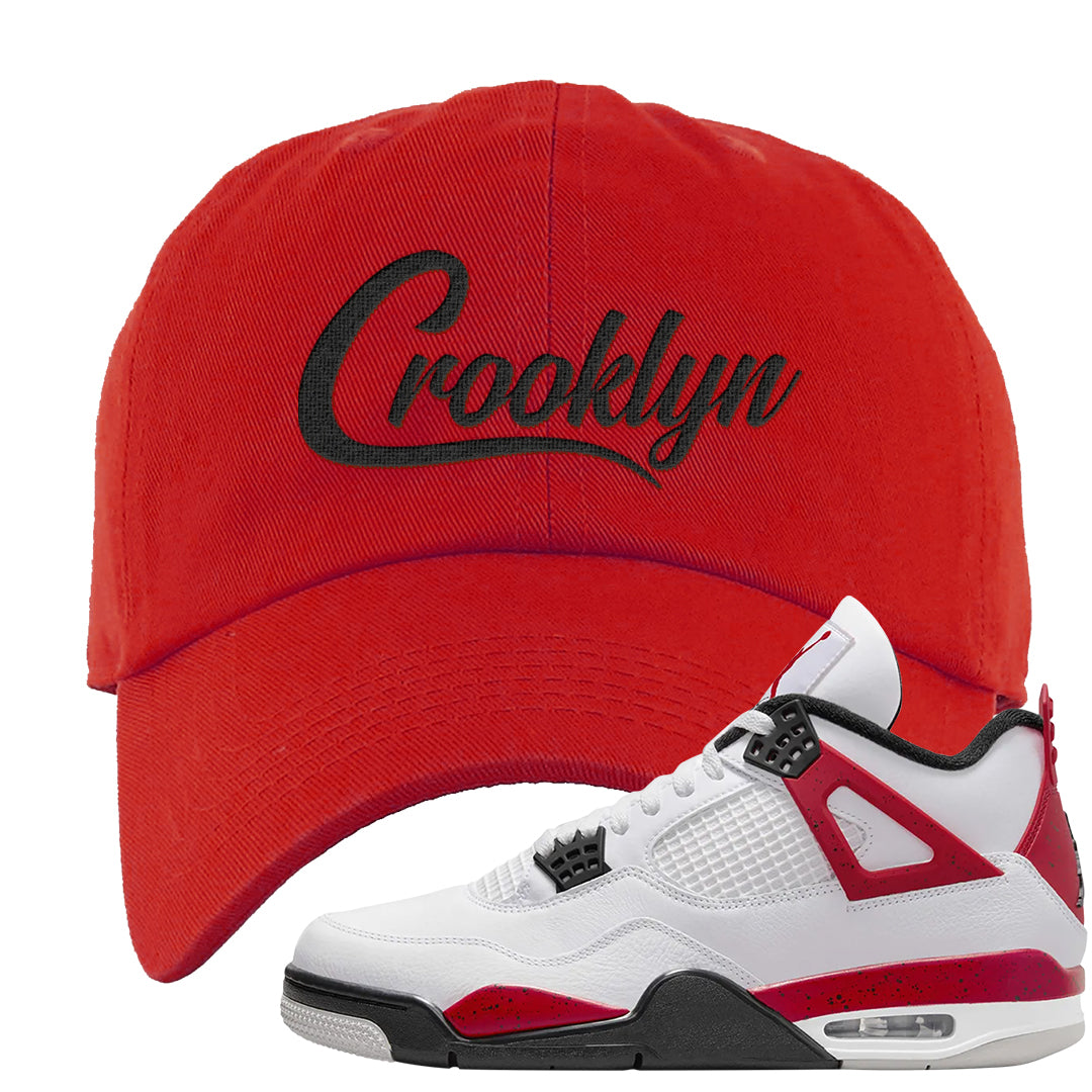 Red Cement 4s Dad Hat | Crooklyn, Red
