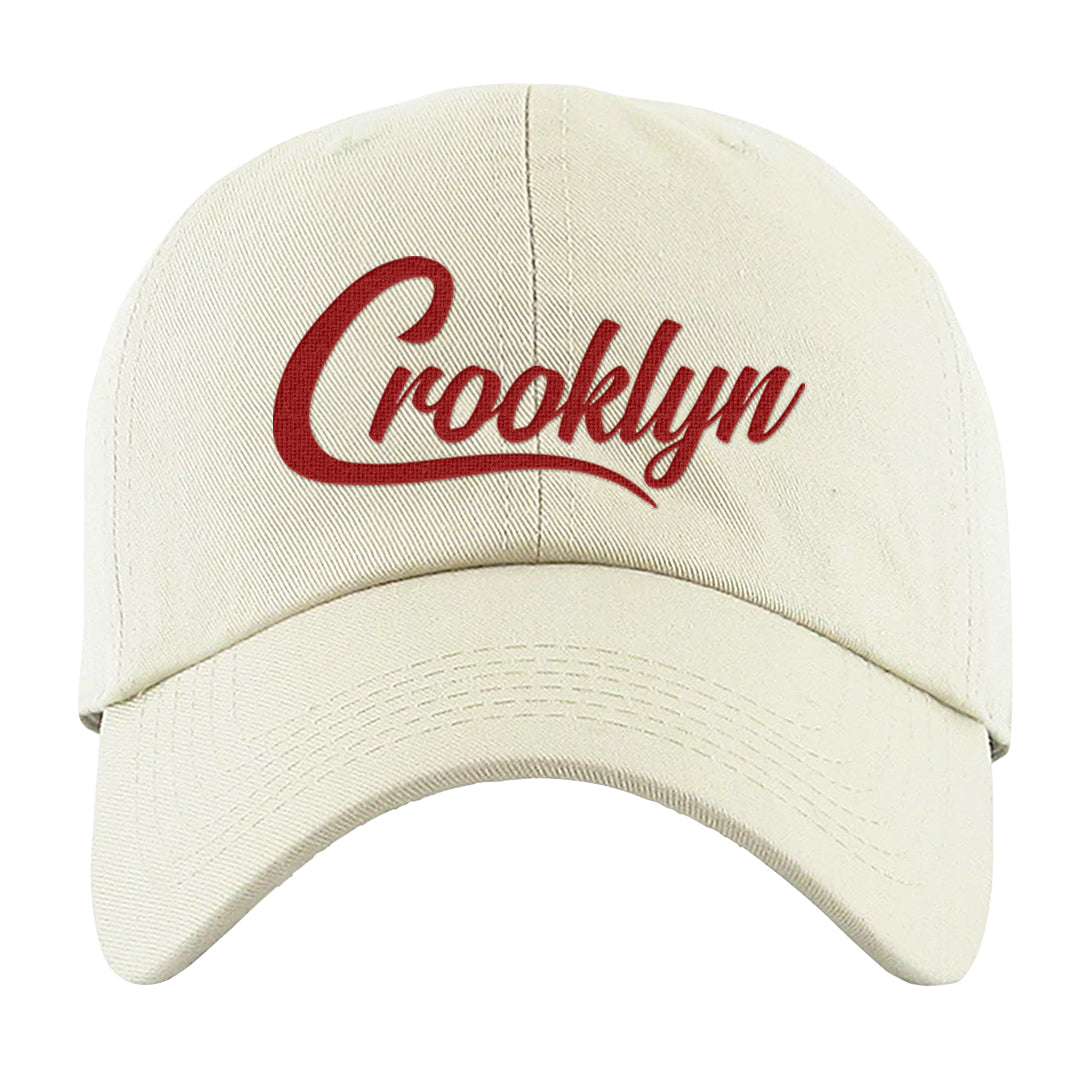 Red Cement 4s Dad Hat | Crooklyn, White