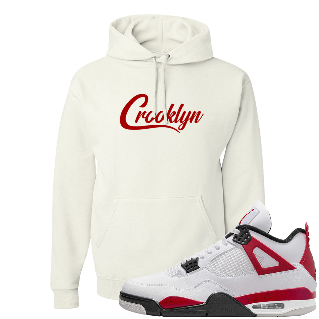 Red Cement 4s Hoodie | Crooklyn, White