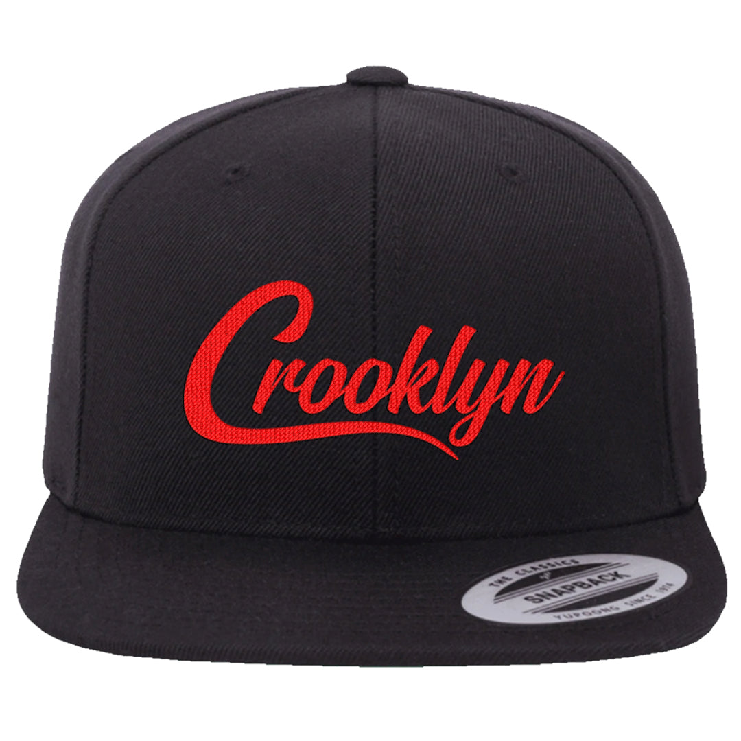 Red Cement 4s Snapback Hat | Crooklyn, Black