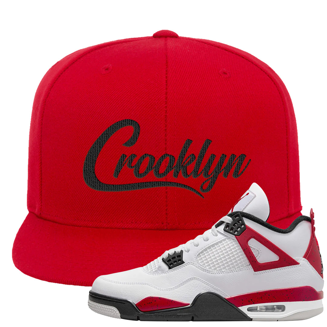 Red Cement 4s Snapback Hat | Crooklyn, Red