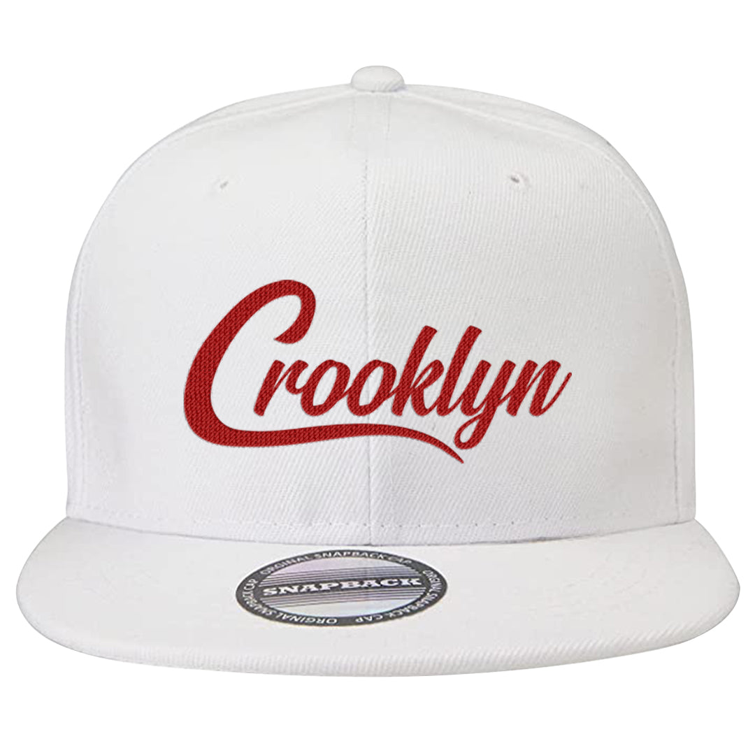Red Cement 4s Snapback Hat | Crooklyn, White