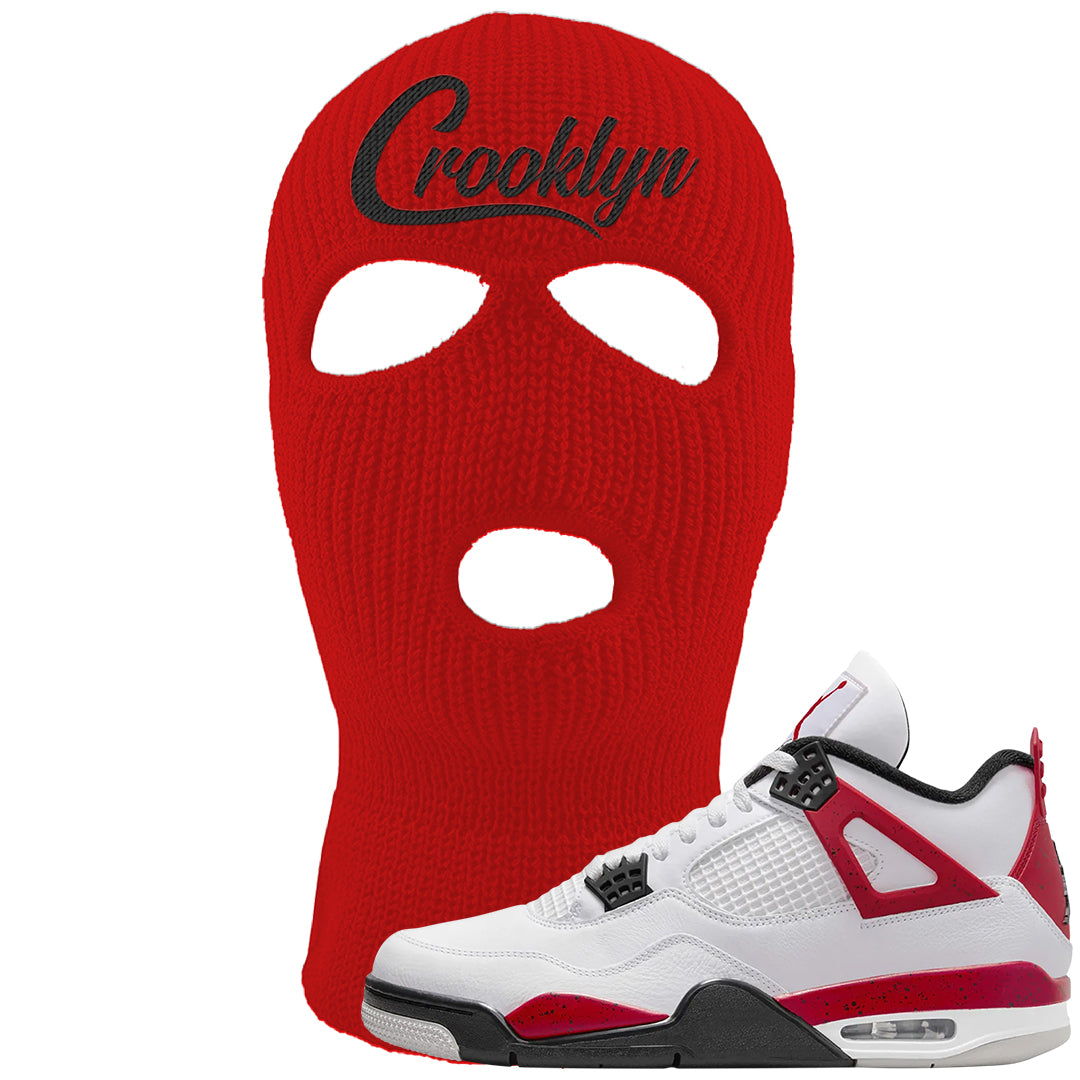 Red Cement 4s Ski Mask | Crooklyn, Red