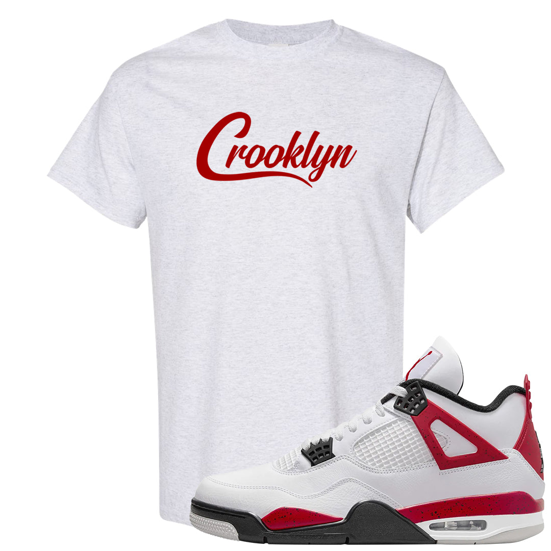 Red Cement 4s T Shirt | Crooklyn, Ash
