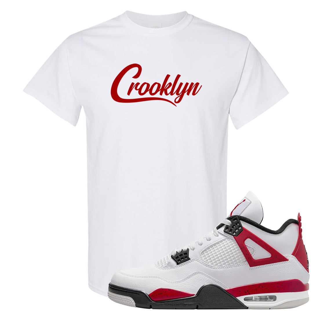 Red Cement 4s T Shirt | Crooklyn, White