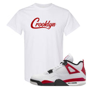 Red Cement 4s T Shirt | Crooklyn, White