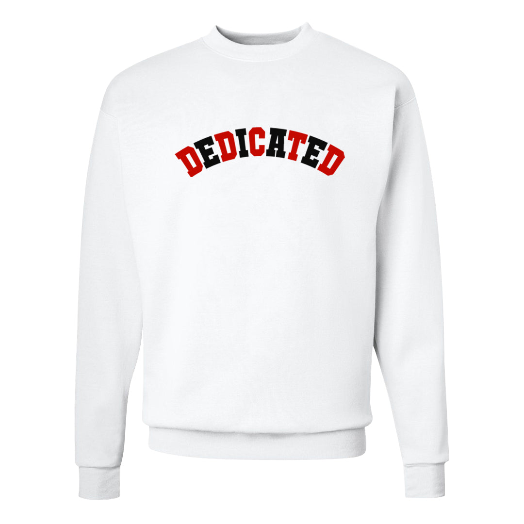 Red Cement 4s Crewneck Sweatshirt | Dedicated, White