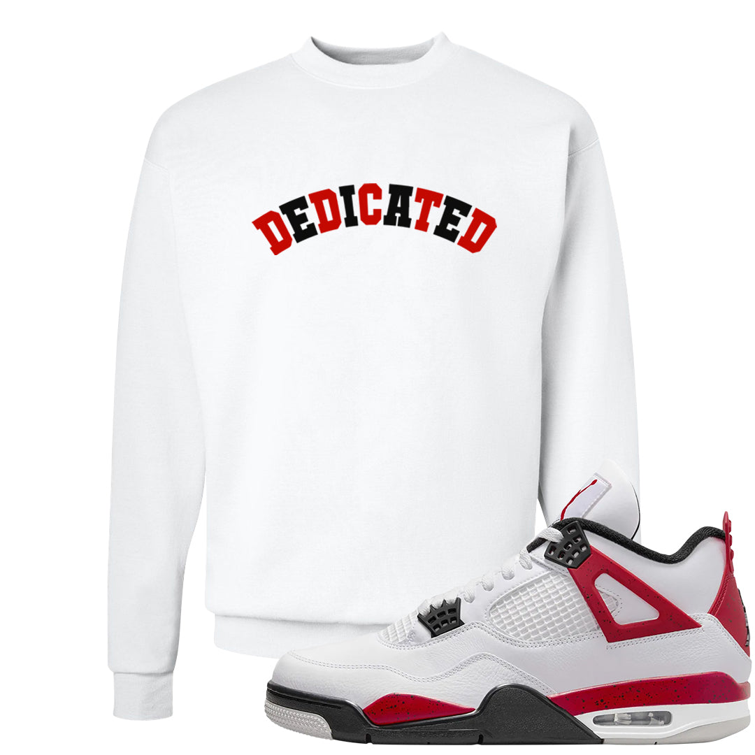 Red Cement 4s Crewneck Sweatshirt | Dedicated, White