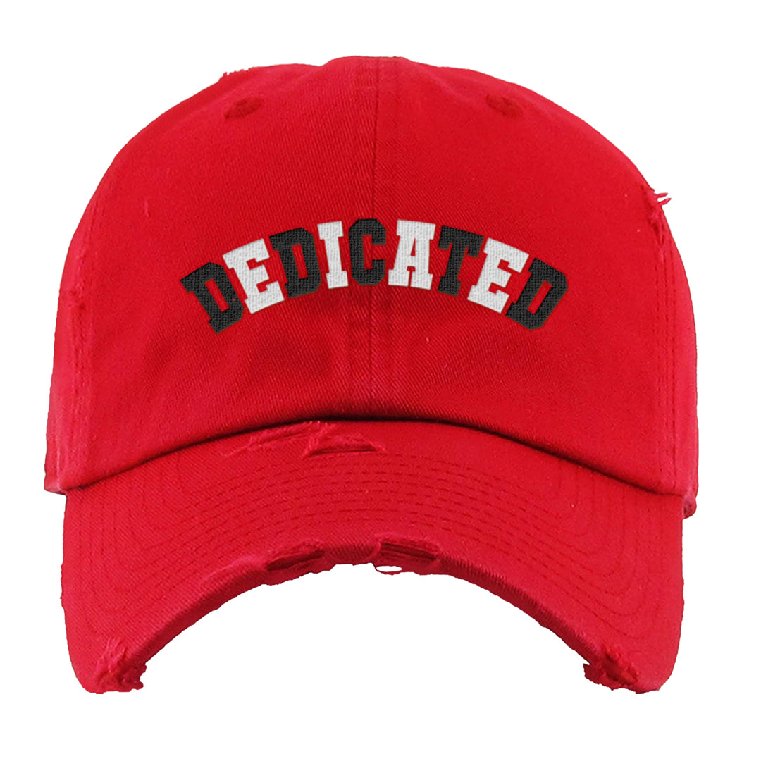 Red Cement 4s Distressed Dad Hat | Dedicated, Red