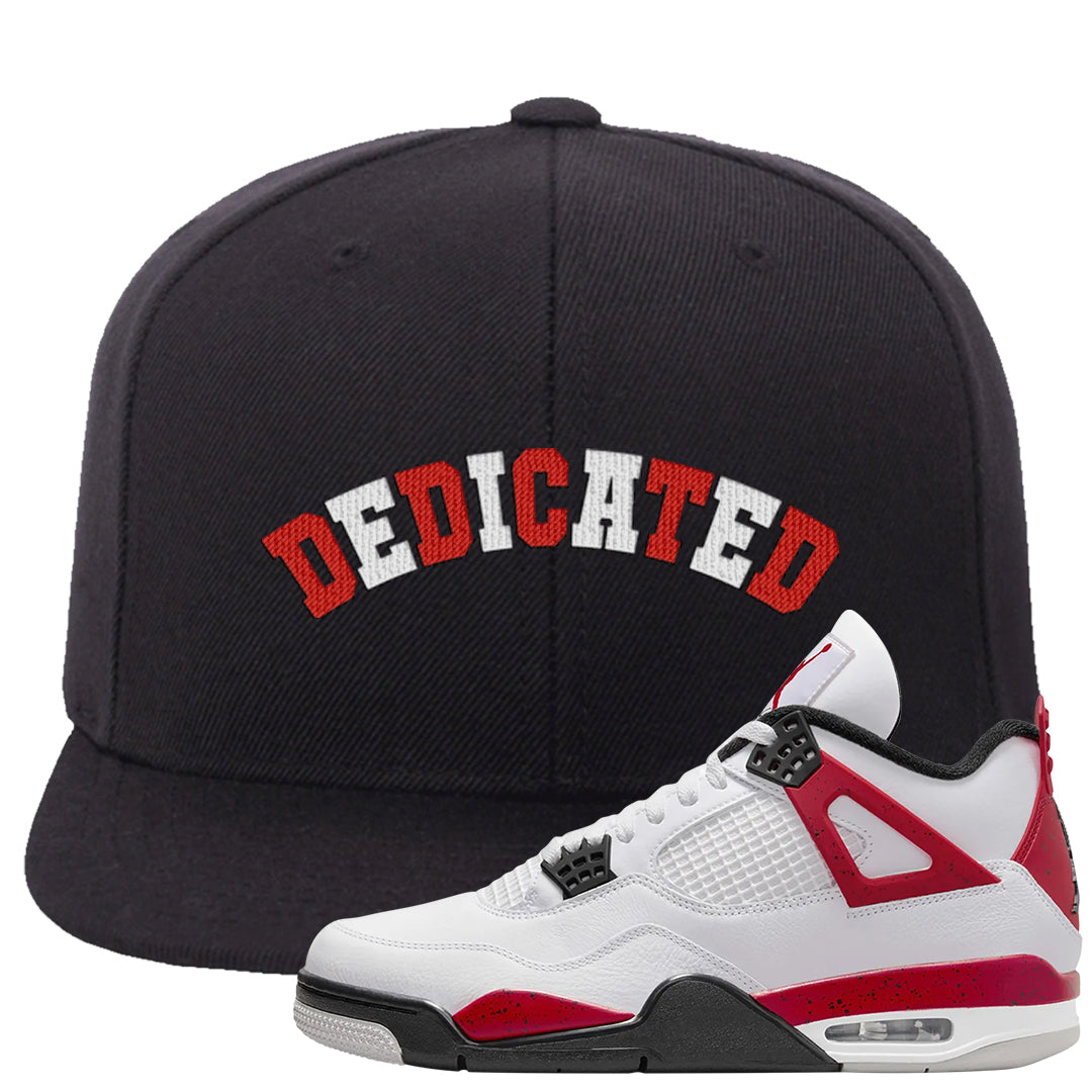 Red Cement 4s Snapback Hat | Dedicated, Black
