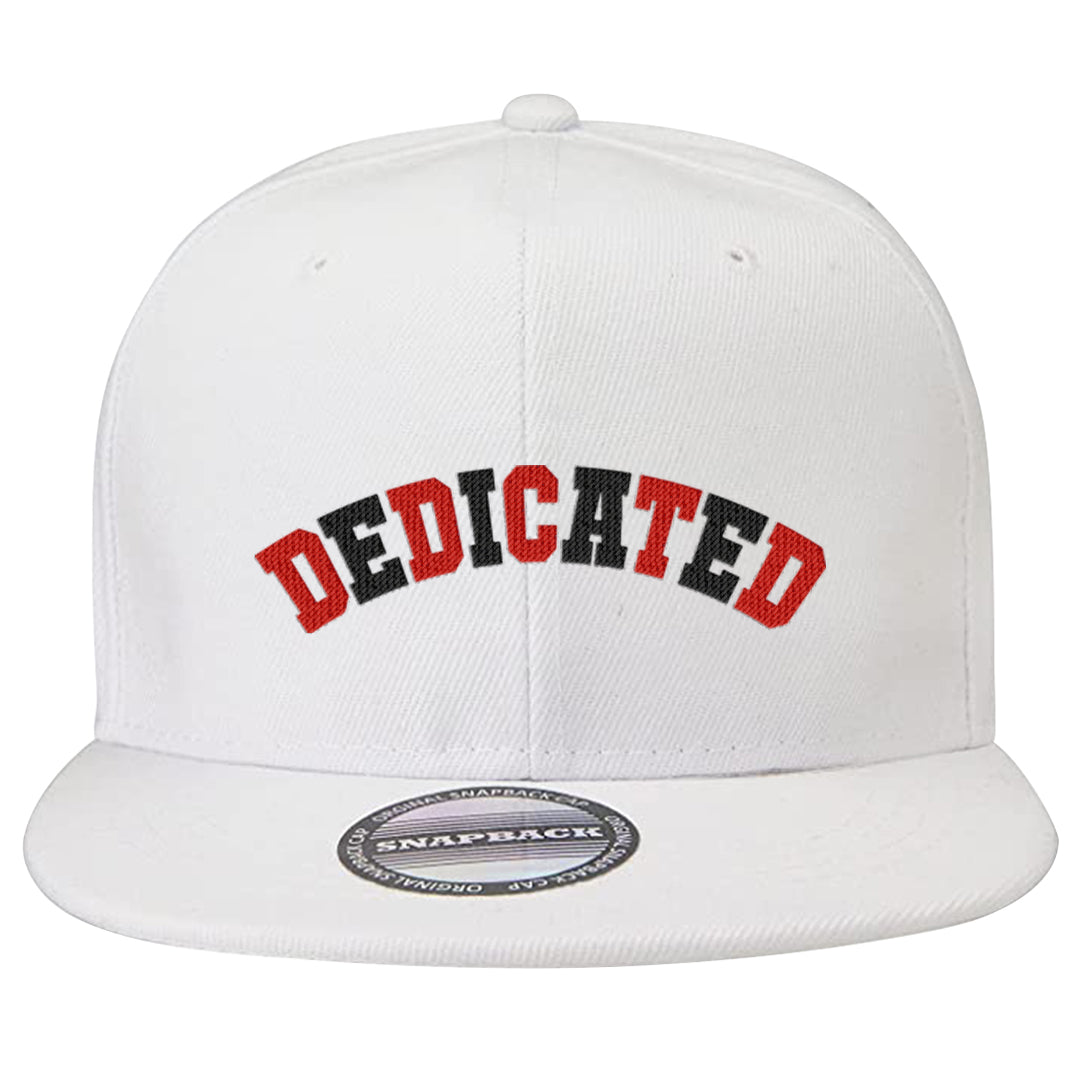 Red Cement 4s Snapback Hat | Dedicated, White