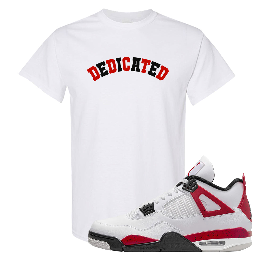 Red Cement 4s T Shirt | Dedicated, White