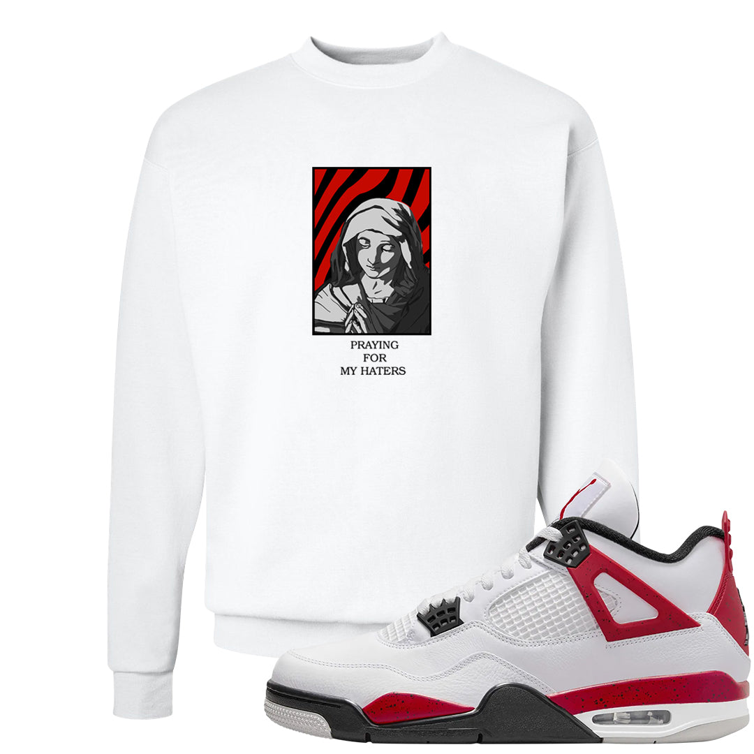 Red Cement 4s Crewneck Sweatshirt | God Told Me, White