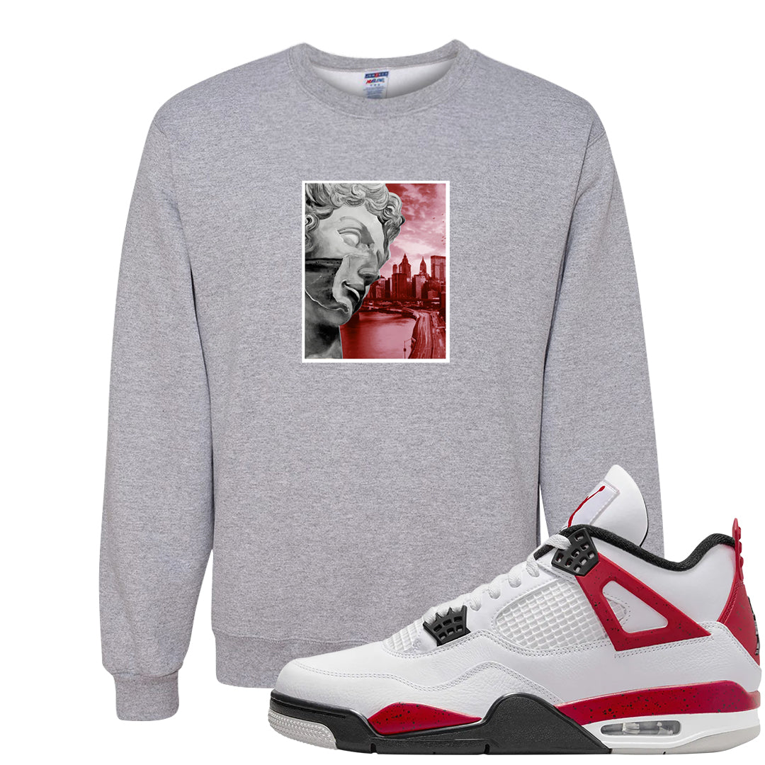 Red Cement 4s Crewneck Sweatshirt | Miguel, Ash