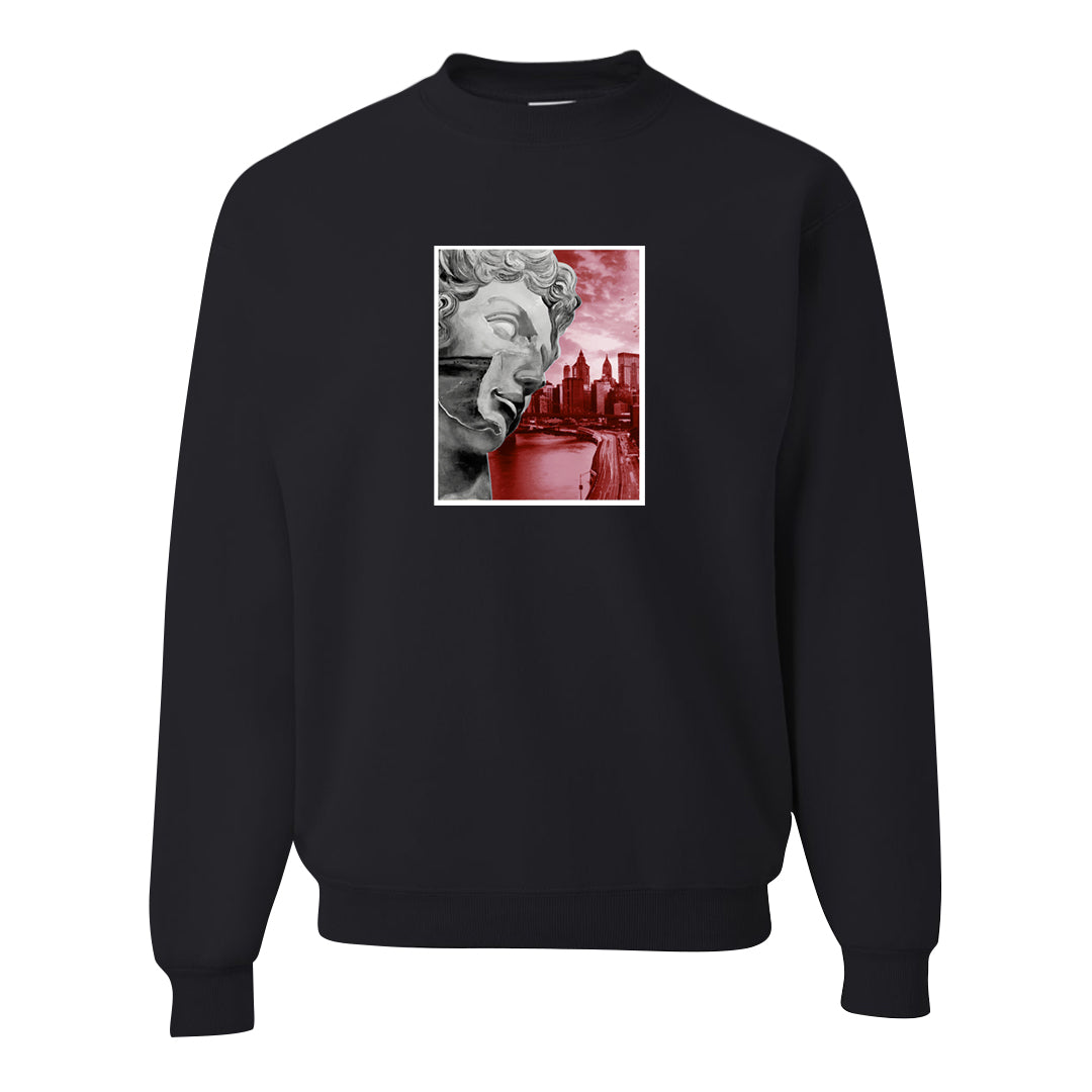 Red Cement 4s Crewneck Sweatshirt | Miguel, Black