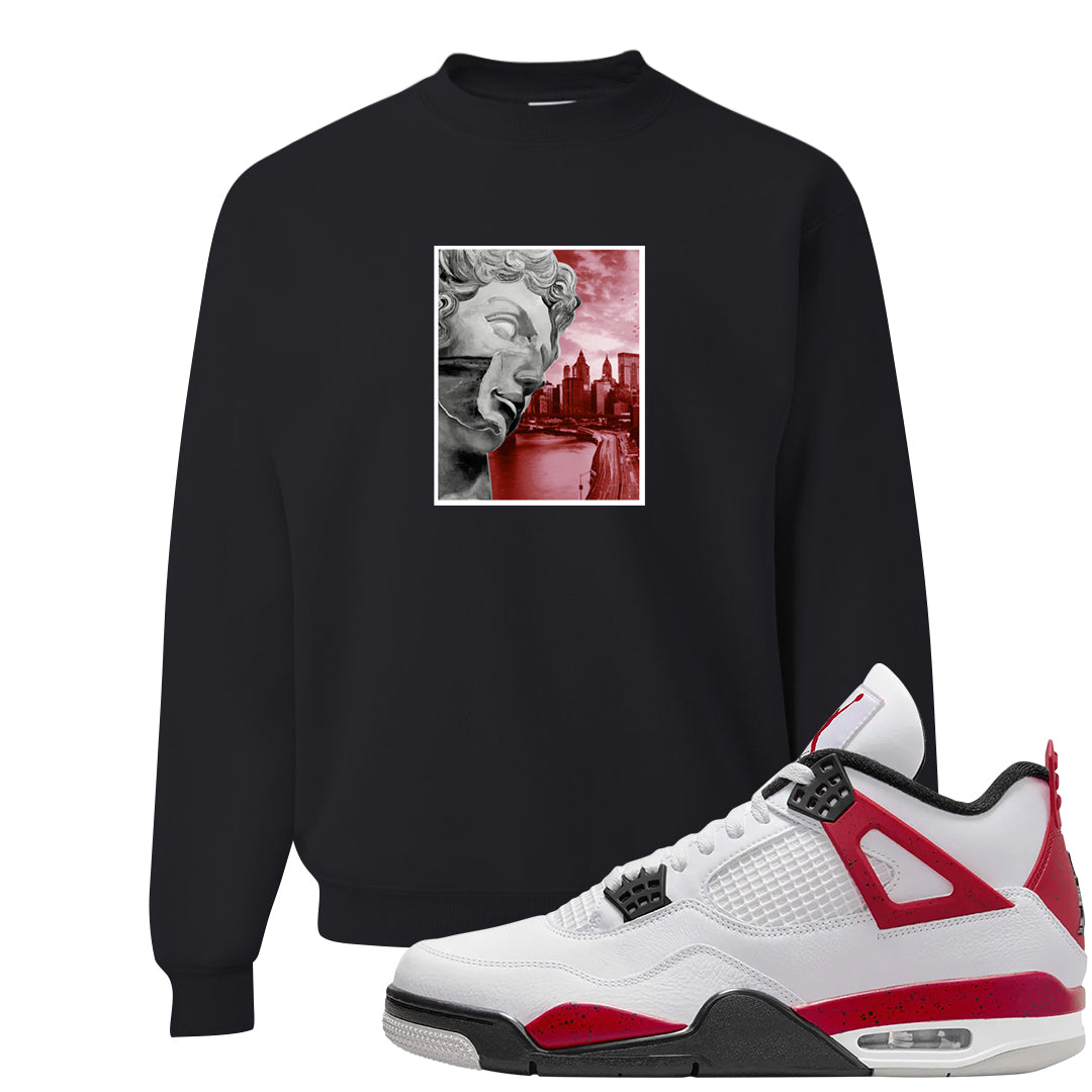 Red Cement 4s Crewneck Sweatshirt | Miguel, Black