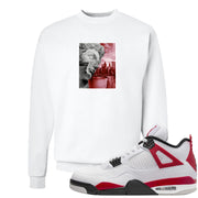 Red Cement 4s Crewneck Sweatshirt | Miguel, White