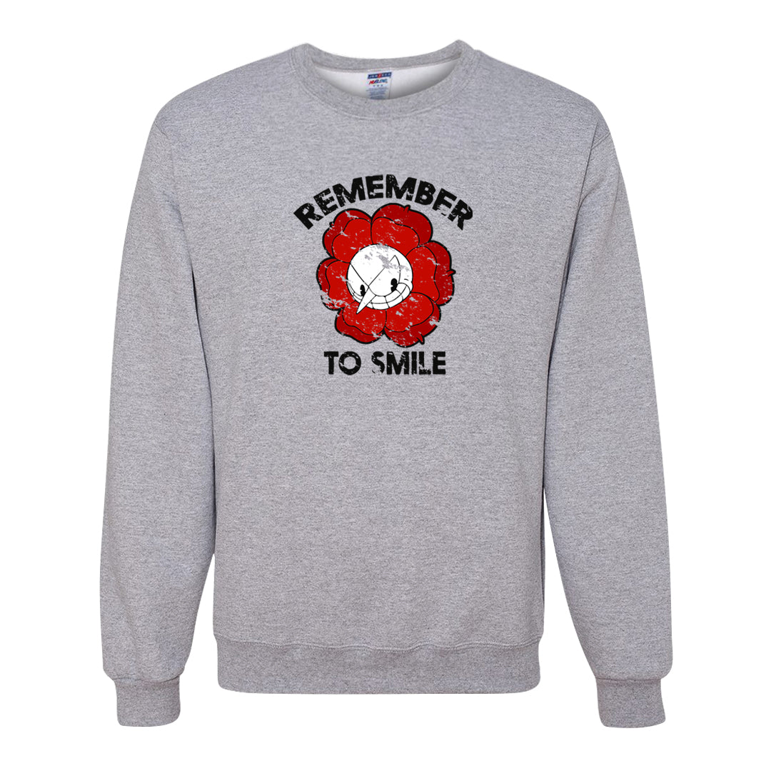 Red Cement 4s Crewneck Sweatshirt | Remember To Smile, Ash