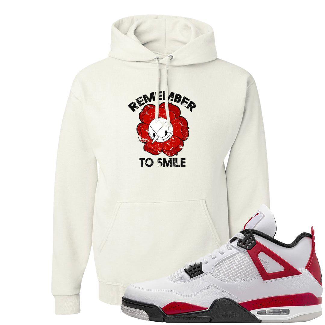 Red Cement 4s Hoodie | Remember To Smile, White