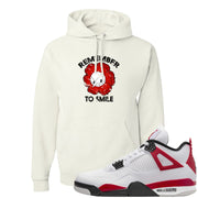 Red Cement 4s Hoodie | Remember To Smile, White