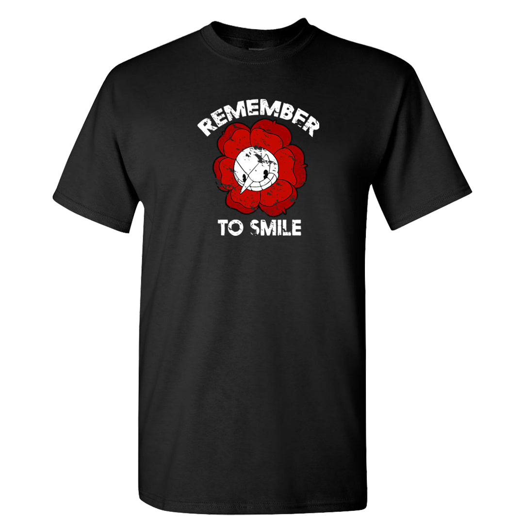 Red Cement 4s T Shirt | Remember To Smile, Black