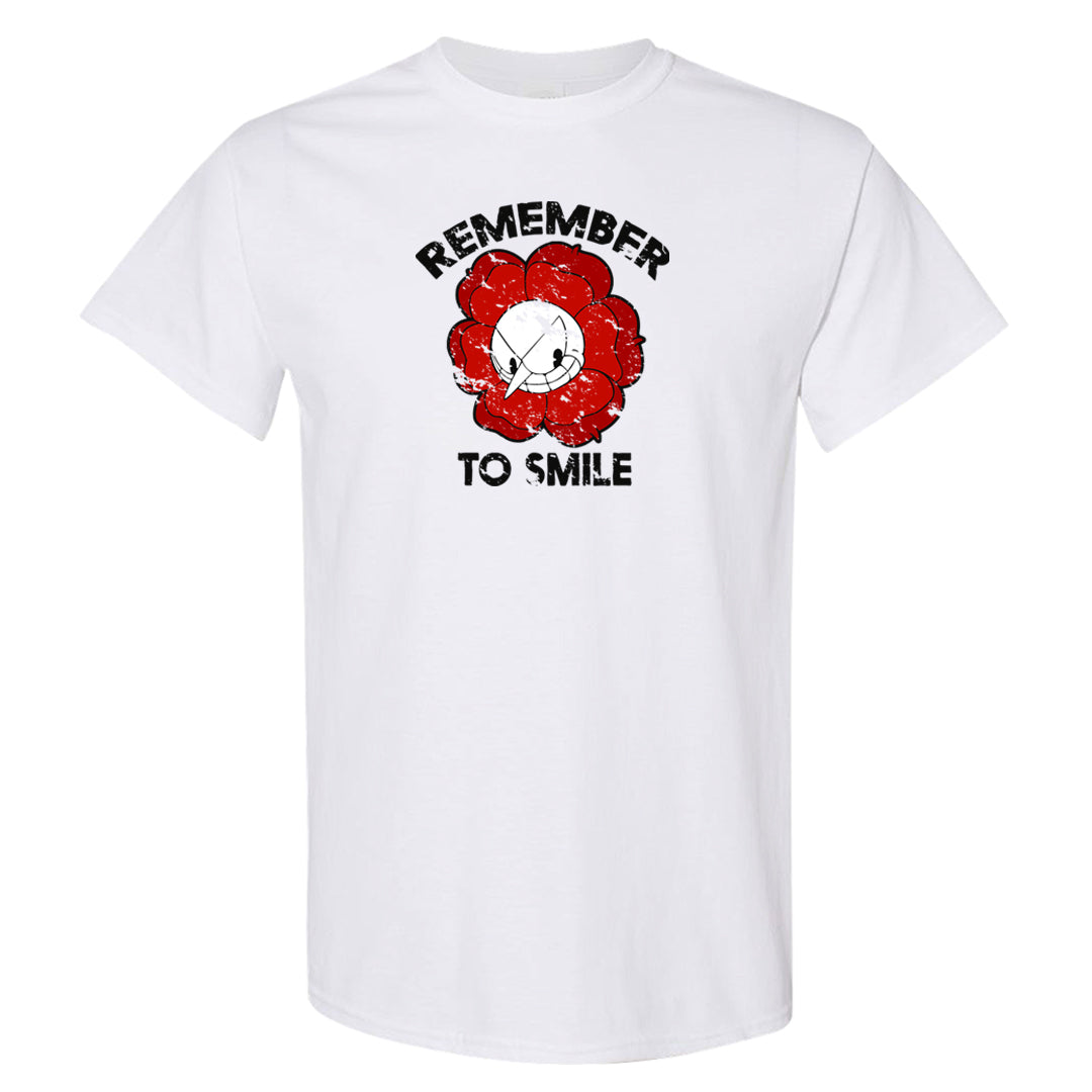 Red Cement 4s T Shirt | Remember To Smile, White