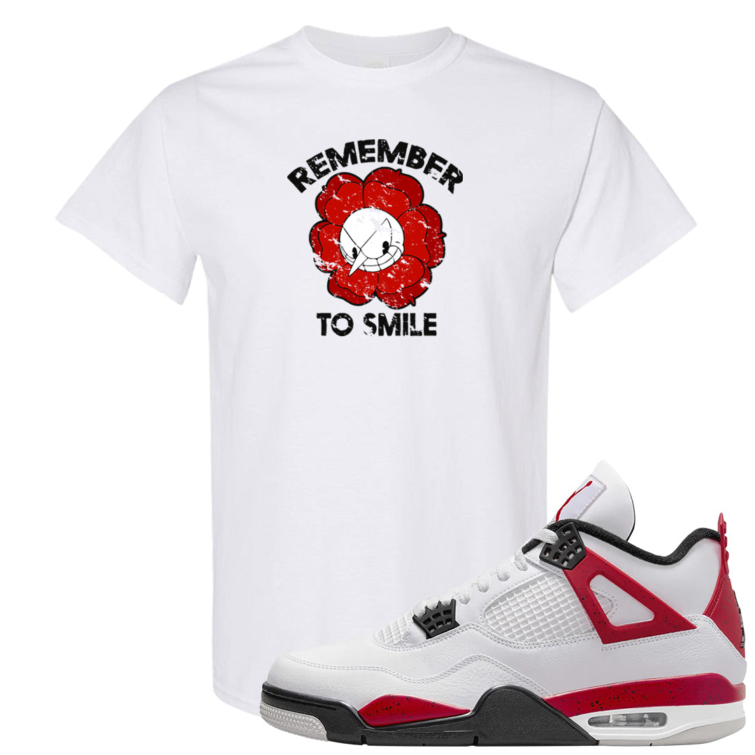 Red Cement 4s T Shirt | Remember To Smile, White