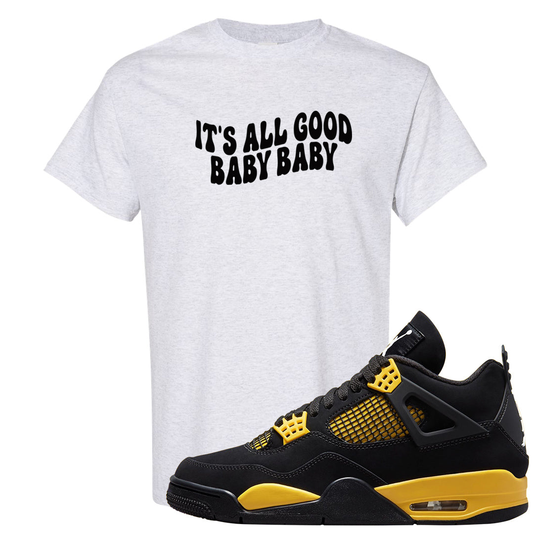 Yellow Black Thunder 4s T Shirt | All Good Baby, Ash