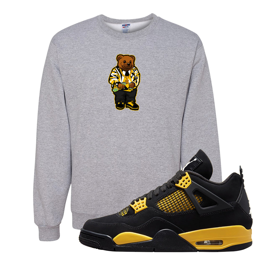 Yellow Black Thunder 4s Crewneck Sweatshirt | Sweater Bear, Ash