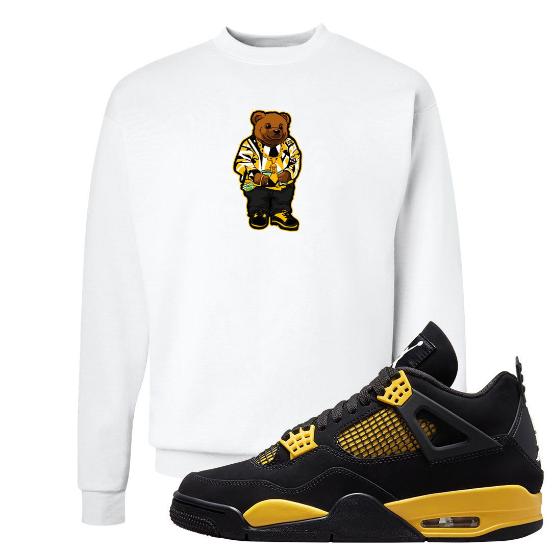 Yellow Black Thunder 4s Crewneck Sweatshirt | Sweater Bear, White