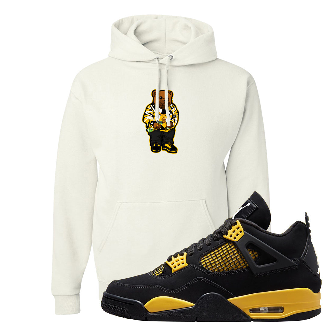 Yellow Black Thunder 4s Hoodie | Sweater Bear, White