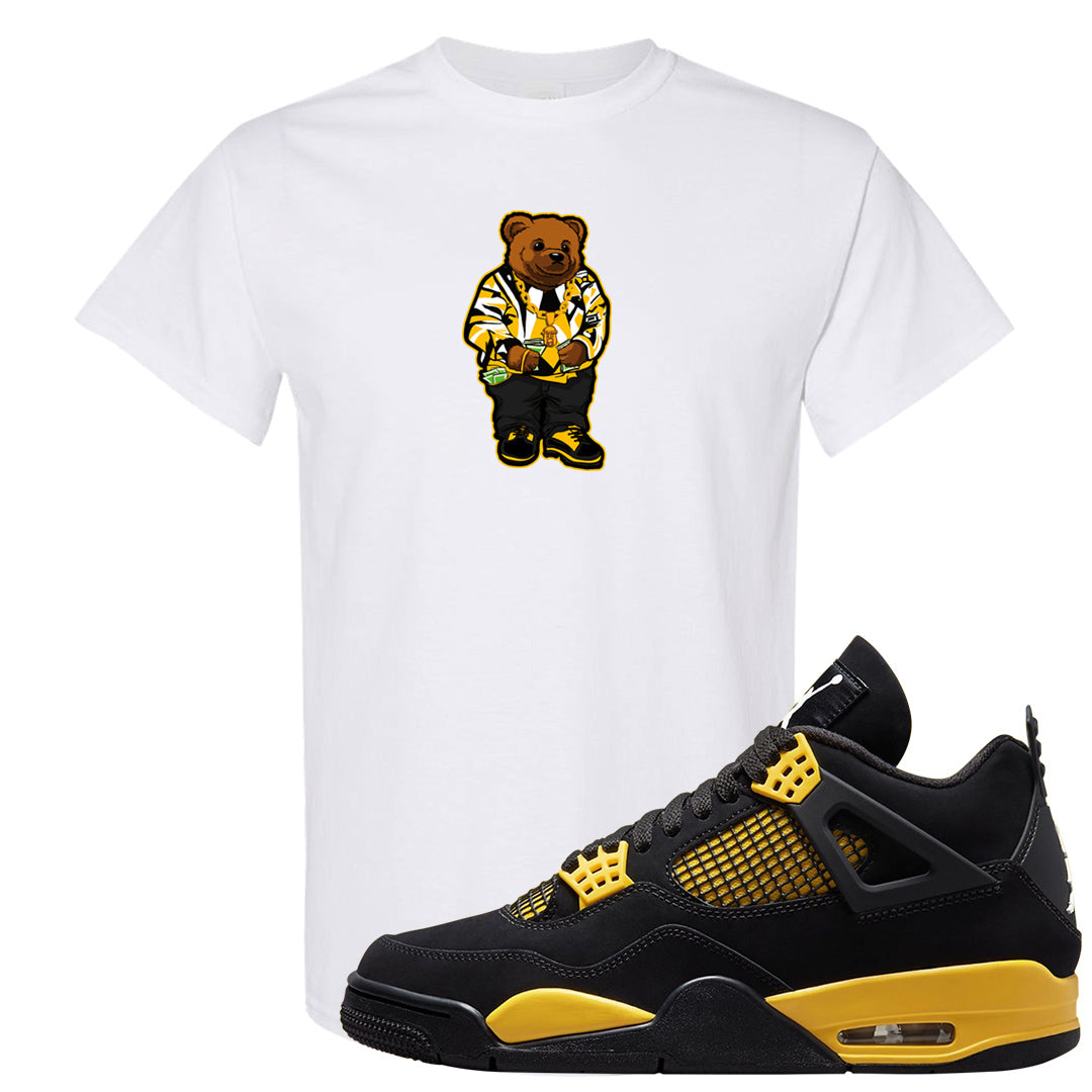 Yellow Black Thunder 4s T Shirt | Sweater Bear, White