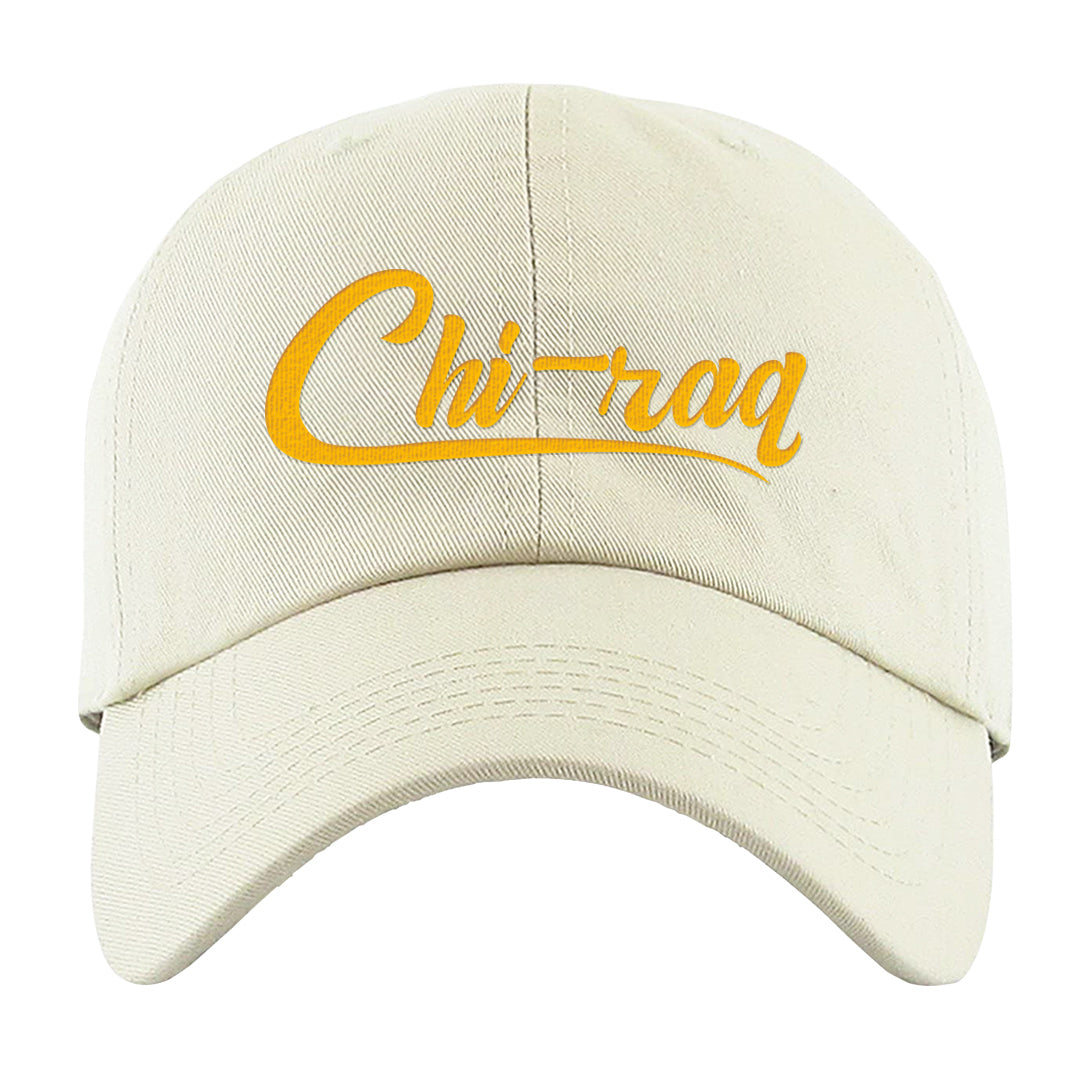 Yellow Black Thunder 4s Dad Hat | Chiraq, White