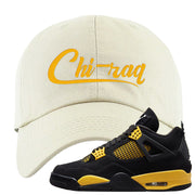 Yellow Black Thunder 4s Dad Hat | Chiraq, White