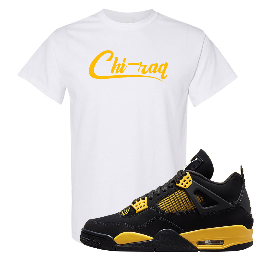 Yellow Black Thunder 4s T Shirt | Chiraq, White