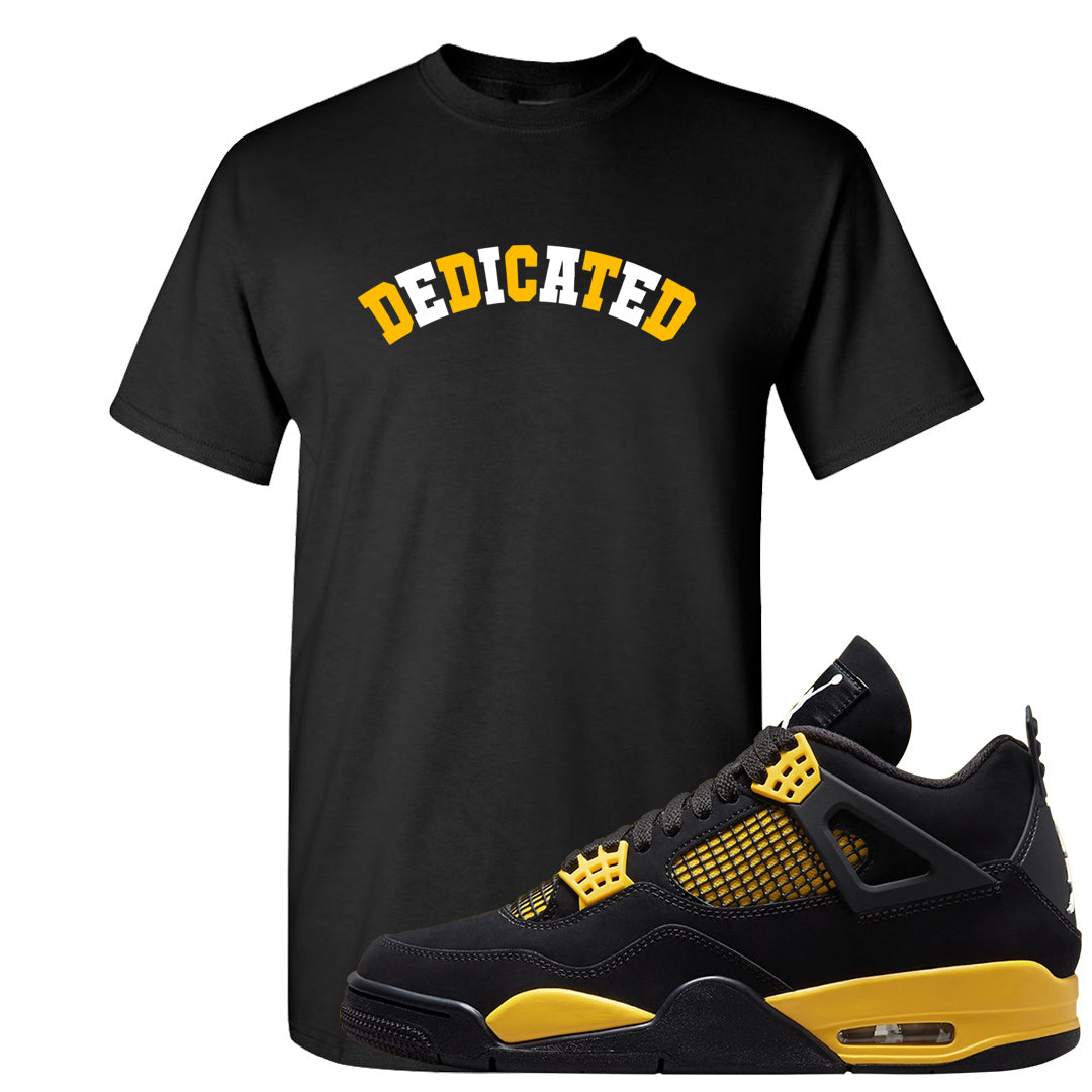 Yellow Black Thunder 4s T Shirt | Dedicated, Black