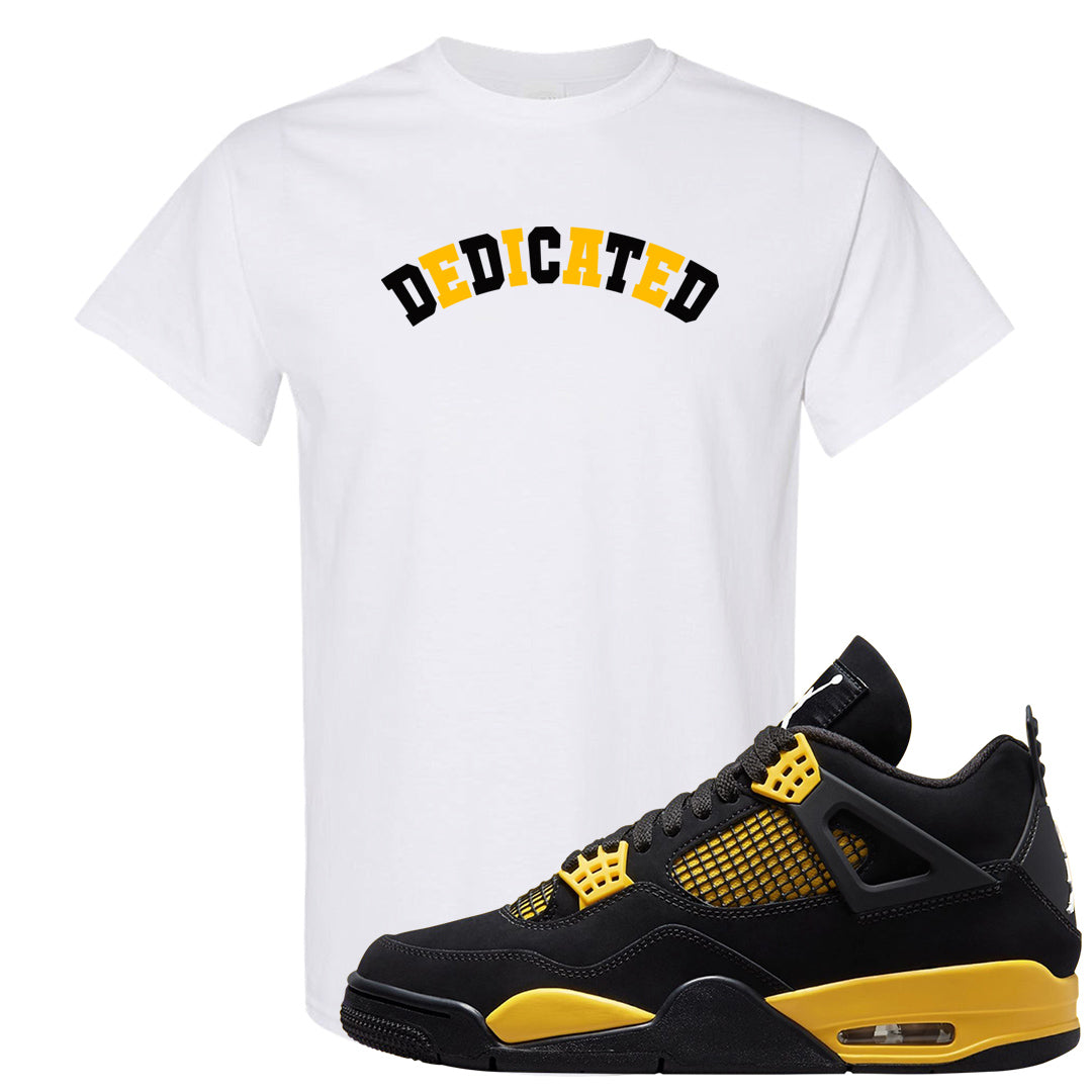 Yellow Black Thunder 4s T Shirt | Dedicated, White