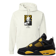 Yellow Black Thunder 4s Hoodie | God Told Me, White