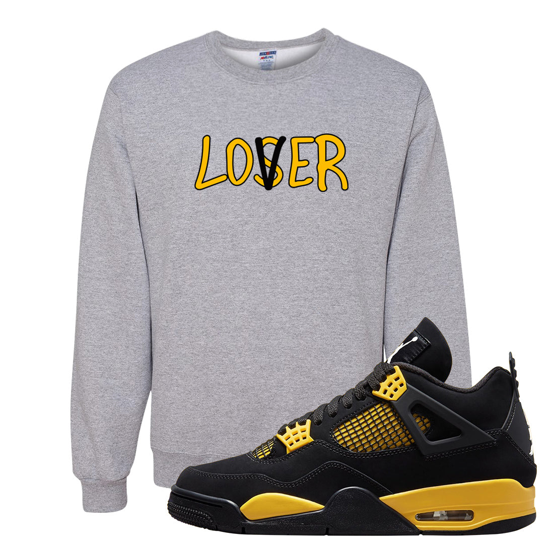 Yellow Black Thunder 4s Crewneck Sweatshirt | Lover, Ash