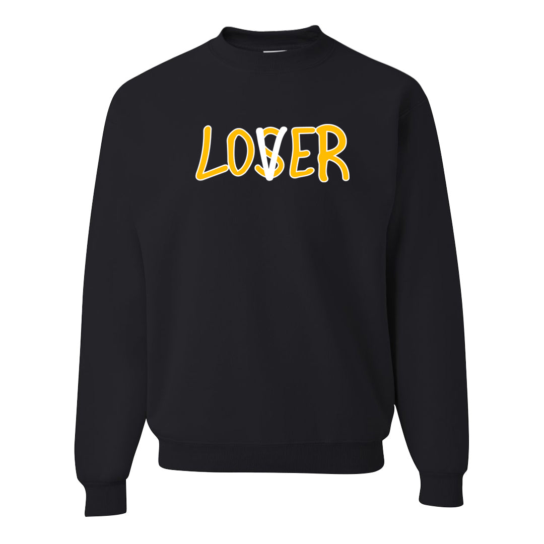 Yellow Black Thunder 4s Crewneck Sweatshirt | Lover, Black
