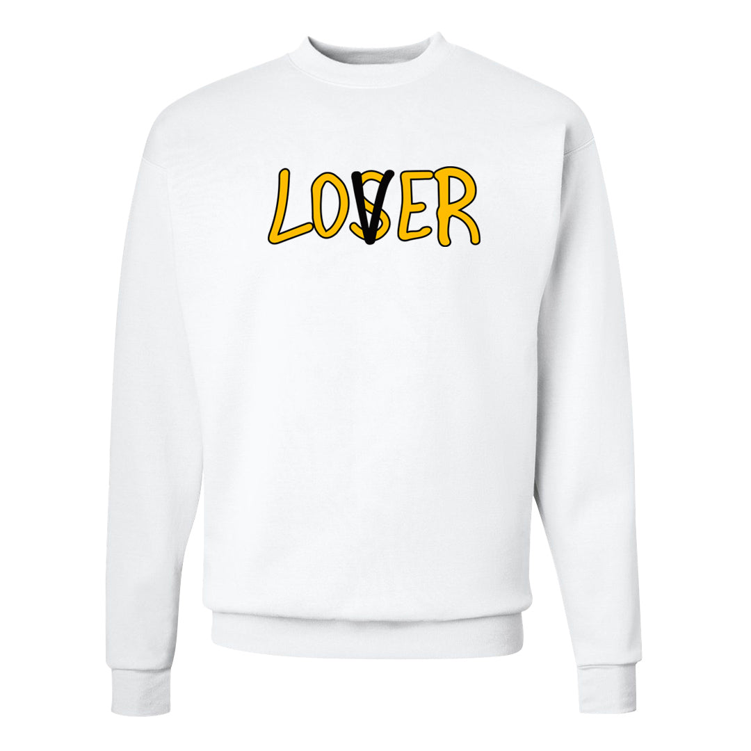 Yellow Black Thunder 4s Crewneck Sweatshirt | Lover, White