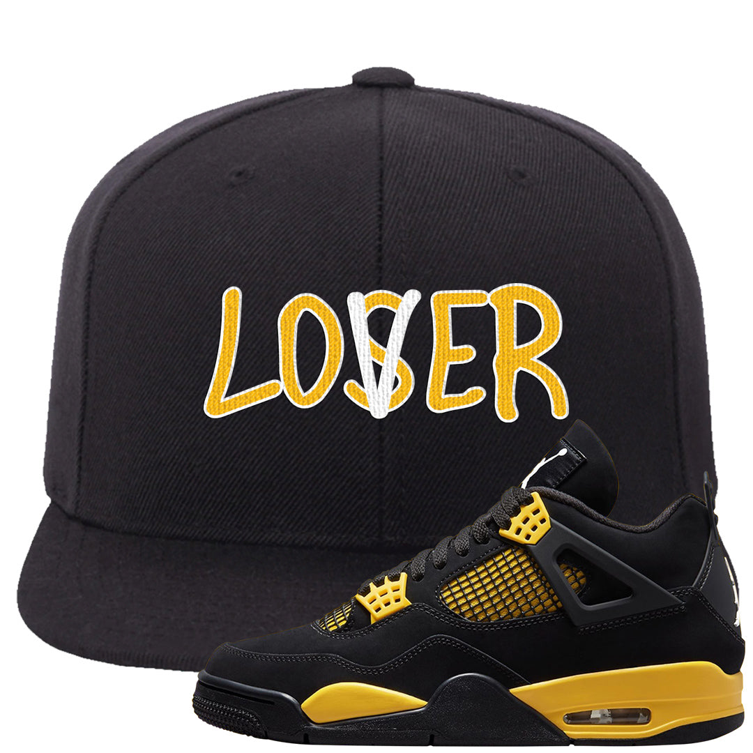 Yellow Black Thunder 4s Snapback Hat | Lover, Black