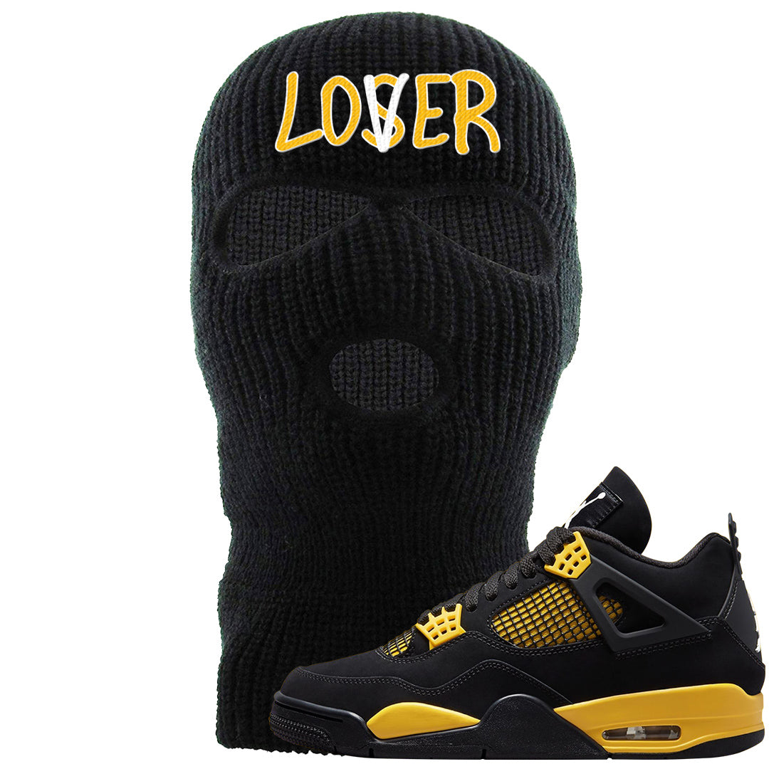 Yellow Black Thunder 4s Ski Mask | Lover, Black