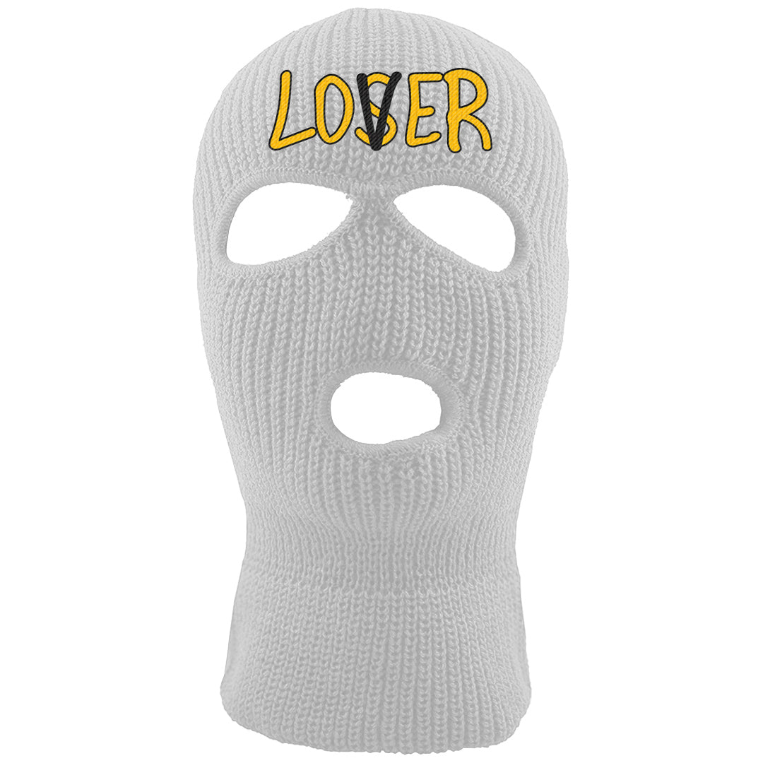 Yellow Black Thunder 4s Ski Mask | Lover, White